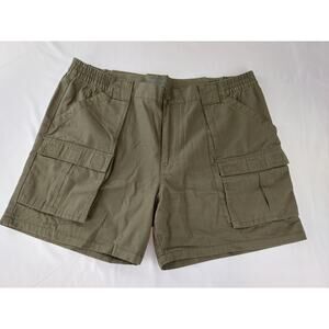 Guide Gear Men Olive Cargo Wakota Casual Fishing Hiking Outdoor Cotton Shorts 42